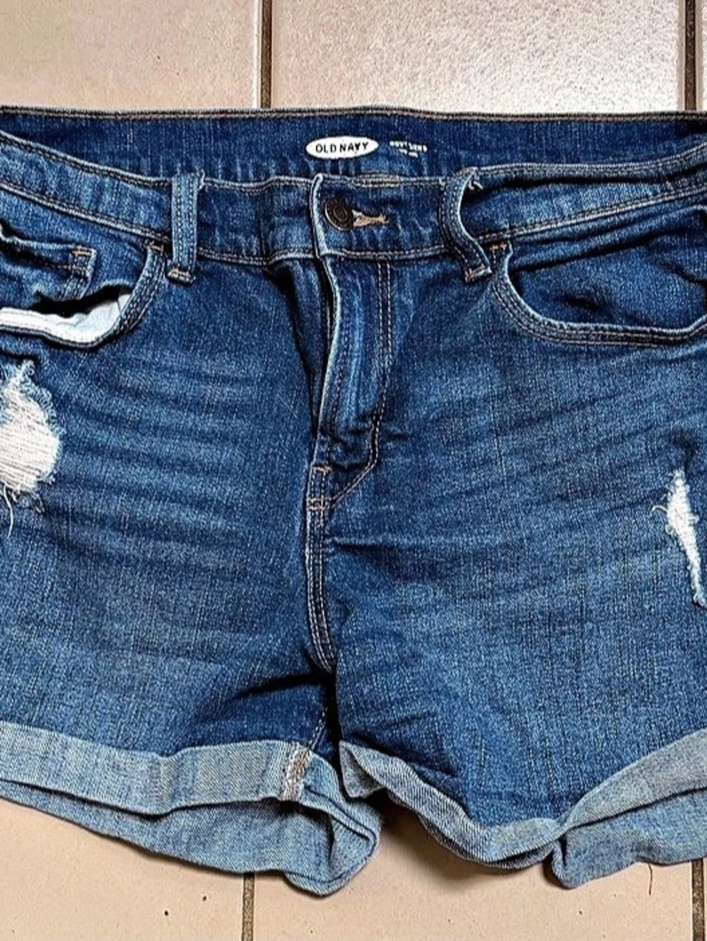 Old Navy Boyfriend Mid-Rise Cut-Off Denim Shorts Denim Shorts Boys' Waist 10